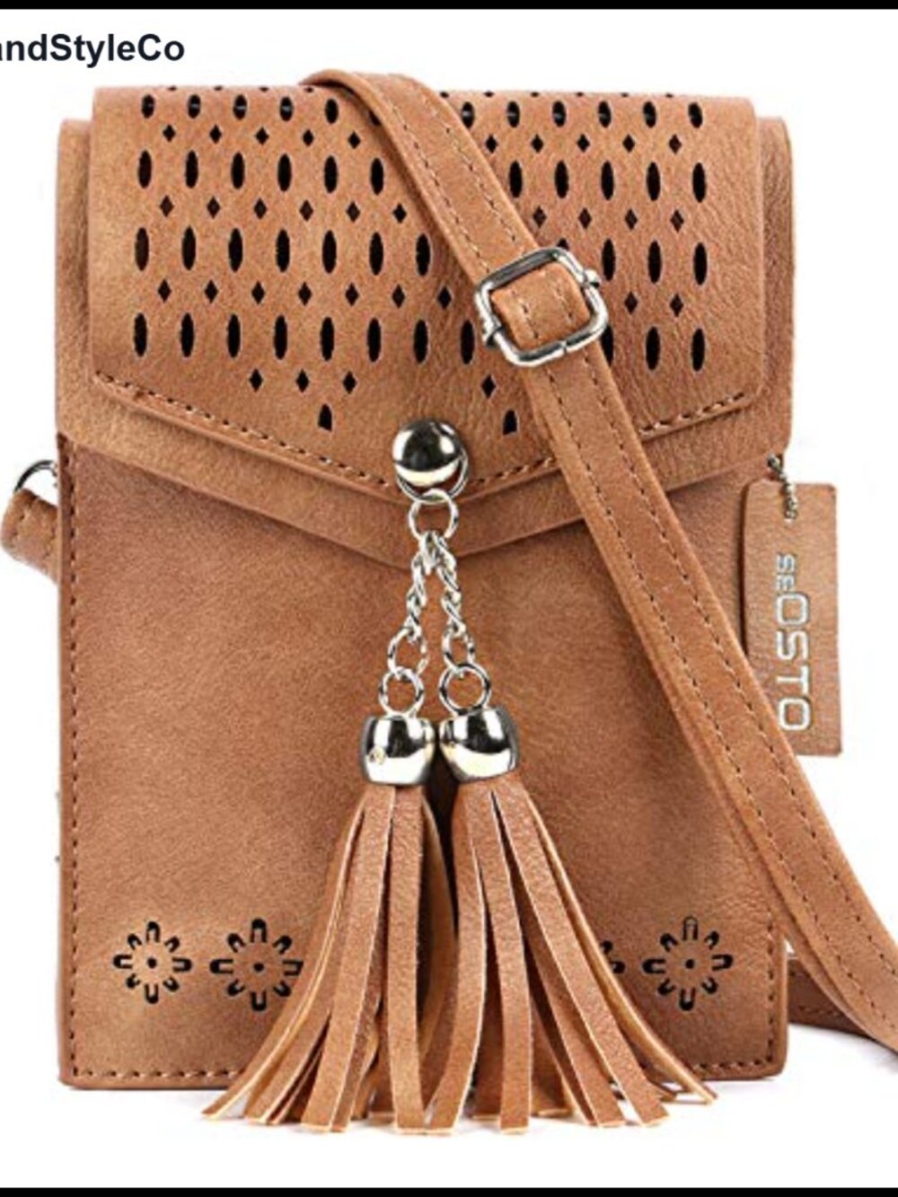 Small Crossbody Bag Faux Leather Vintage Tassel Phone Purse